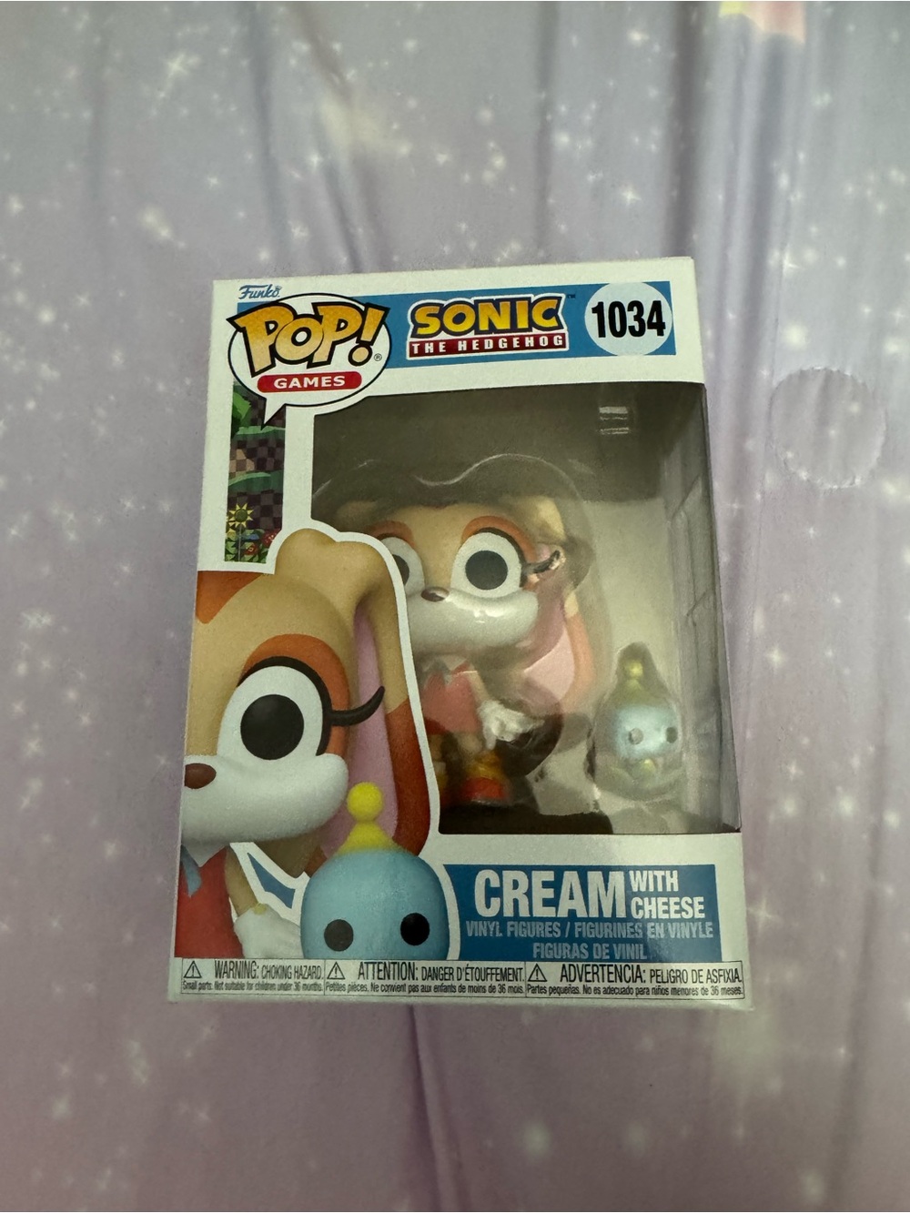 Sonic The Hedgehog Cream Funko Pop! Vinyl Figure with Cheese Buddy #1034